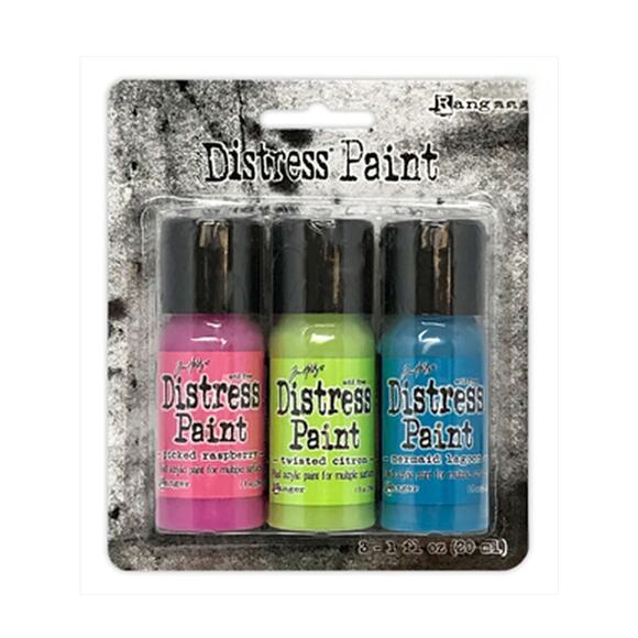 Tim Holtz Distress Acrylic Paint 3 colors 1 fl oz- Mixed Media- Set 11 - Picture 1 of 1